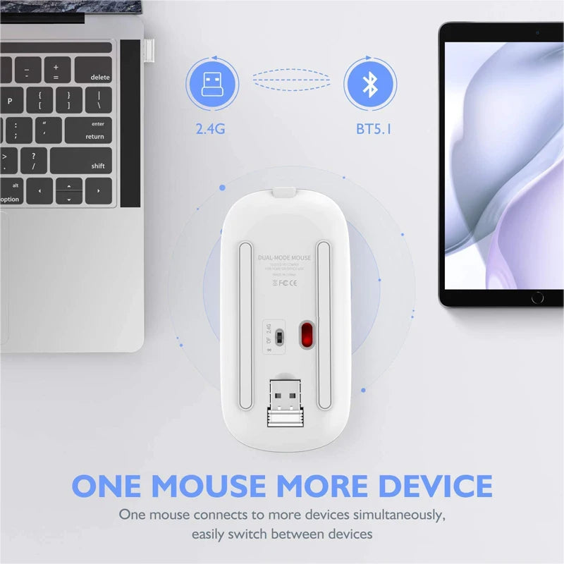 LED Wireless Mouse USB Rechargeable Bluetooth-
