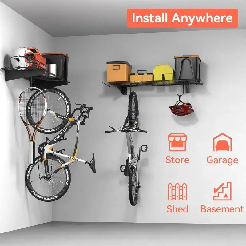 2 Pack Garage Storage System Shelves, 15" x 45" Wall Mounted