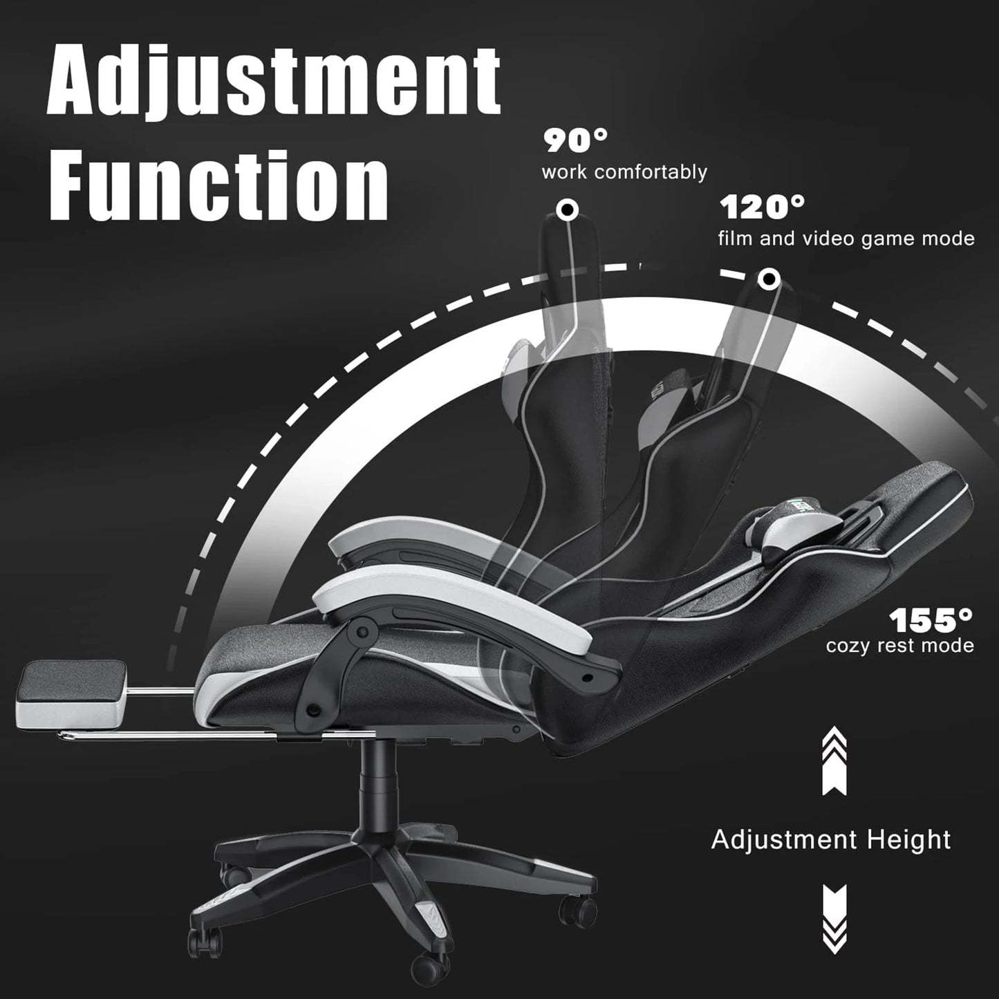 Gaming Chair with Footrest Ergonomic