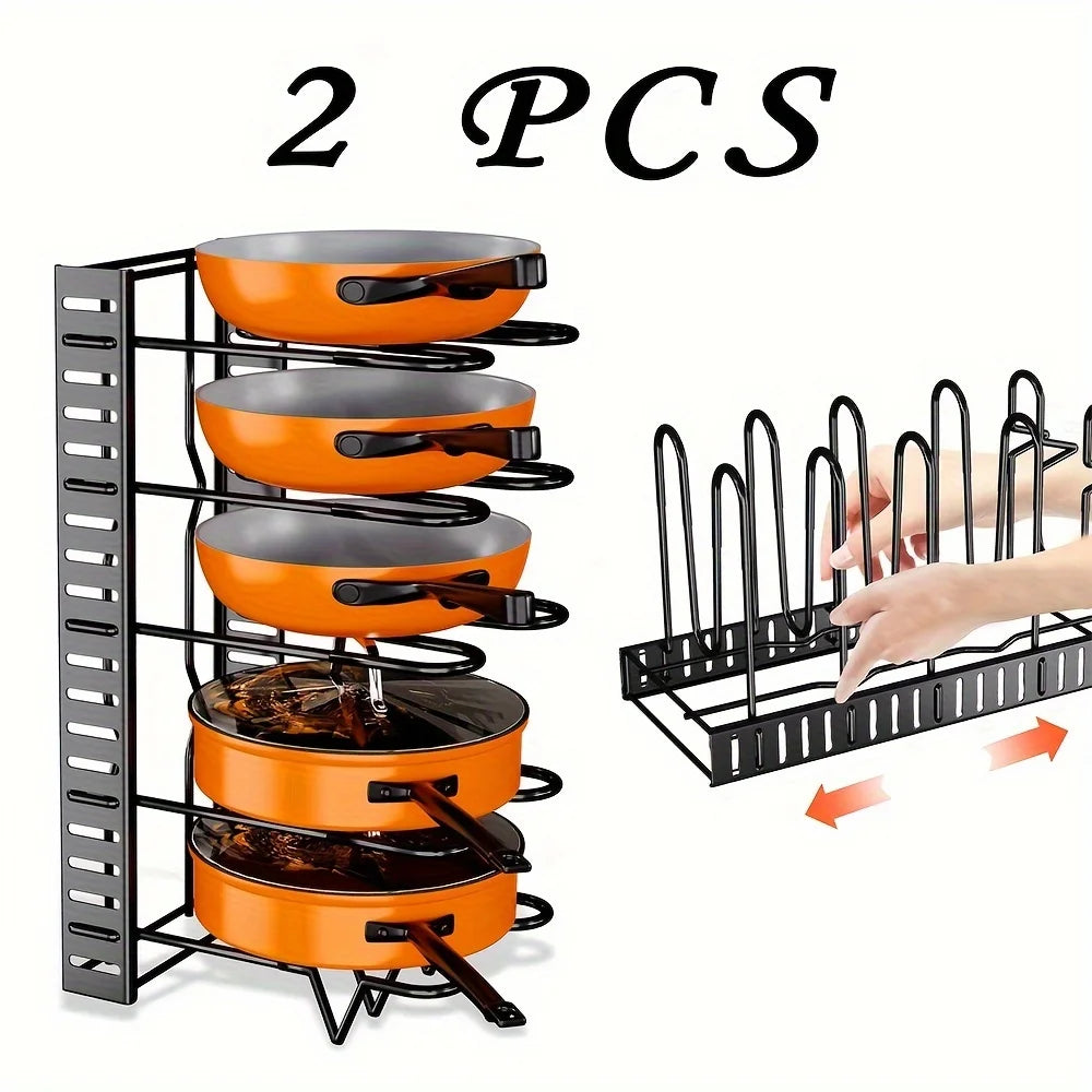 2 Pack Adjustable Pot Rack Holder