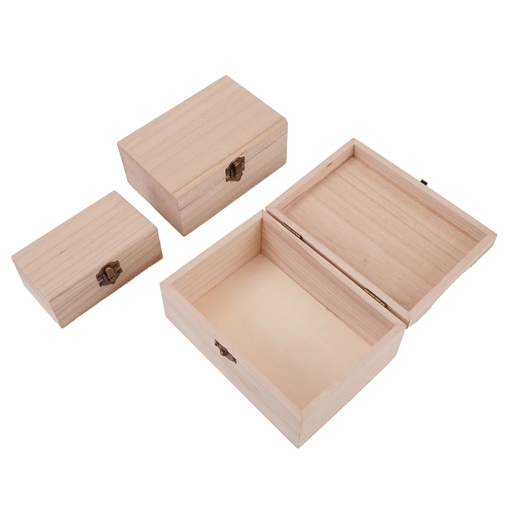 Wooden Square Hinged  Boxes